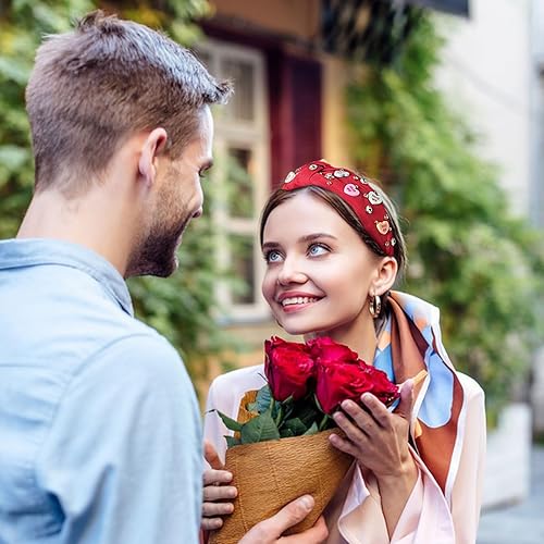 Miniatura 7 de HAIMITI Diadema para el día de San Valentín para mujer, diadema anudada roja, diadema de corazón con diamantes de imitación, accesorios para el