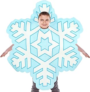 Berlune Snowflake Costume for Kids Winter Christmas Theme Funny Snowflake Costume Outfits Winter Snowflake Plays for Christmas Halloween Cosplay Dress up Party Supply