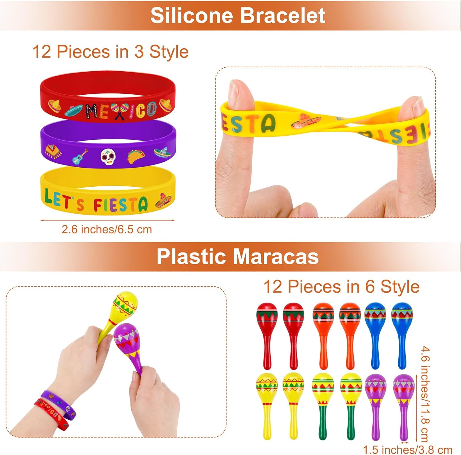 Fovths 72 Pieces Mexican Fiesta Party Supplies Mexican Party Favors Include Fabric Straw Sombrero Headbands Necklaces Eyeglasses Mustaches Plastic Maracas Silicone Bracelets Cinco De Mayo Party Decor