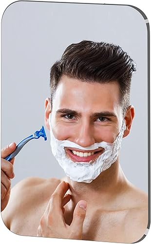 BQRIS Espejo de ducha sin niebla espejo de afeitado para baño 1 pieza de 8 x 6 pulgadas soporte de pared resistente a roturas espejo portátil de disponible en Yaxa Guatemala