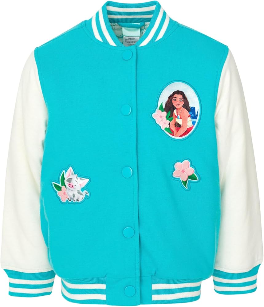 Amazon.com: Disney Moana Toddler Girls French Terry Varsity Bomber