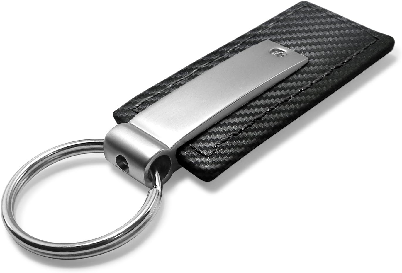 AU-TOMOTIVE GOLD Carbon Fiber Rectangular Leather Key Chain for Ford Mustang (Black) - Image 3