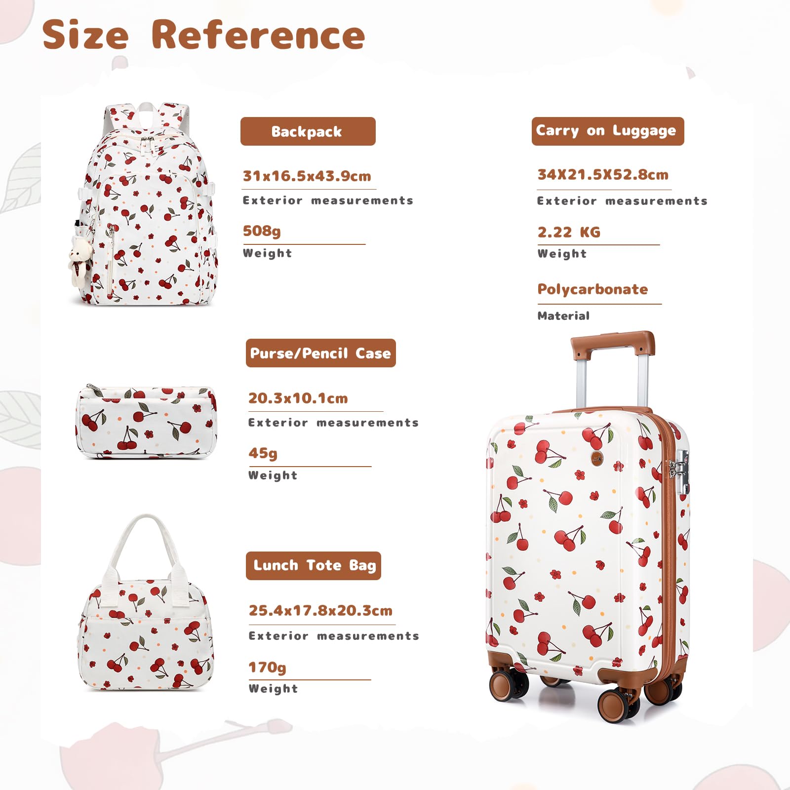 Sea choice Kinderkoffer mit Rucksack Set Handgepäck Leicht Hartschalenkoffer Trolley Jungen Mädchen Reisekoffer mit 4 Rollen, TSA Schloss, 53x34x21cm