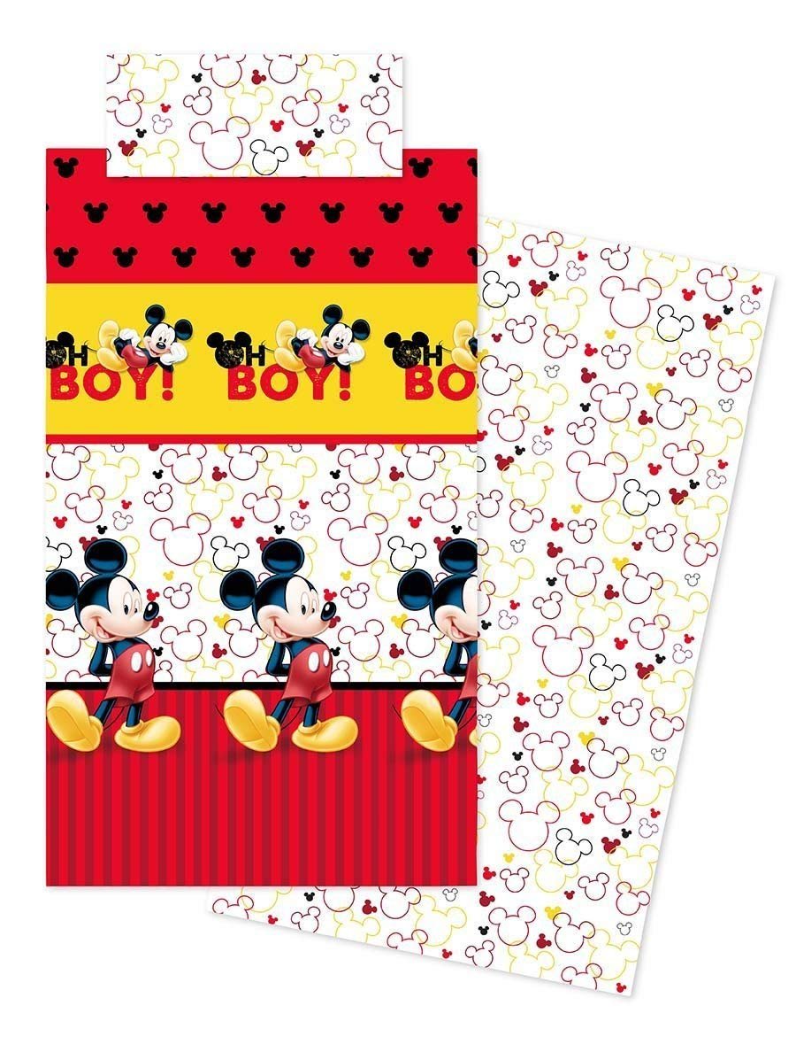 Disney Juego DE SÁBANAS 100% ALGODÓN Cama de 90 cm Rojo Modelo Mickey