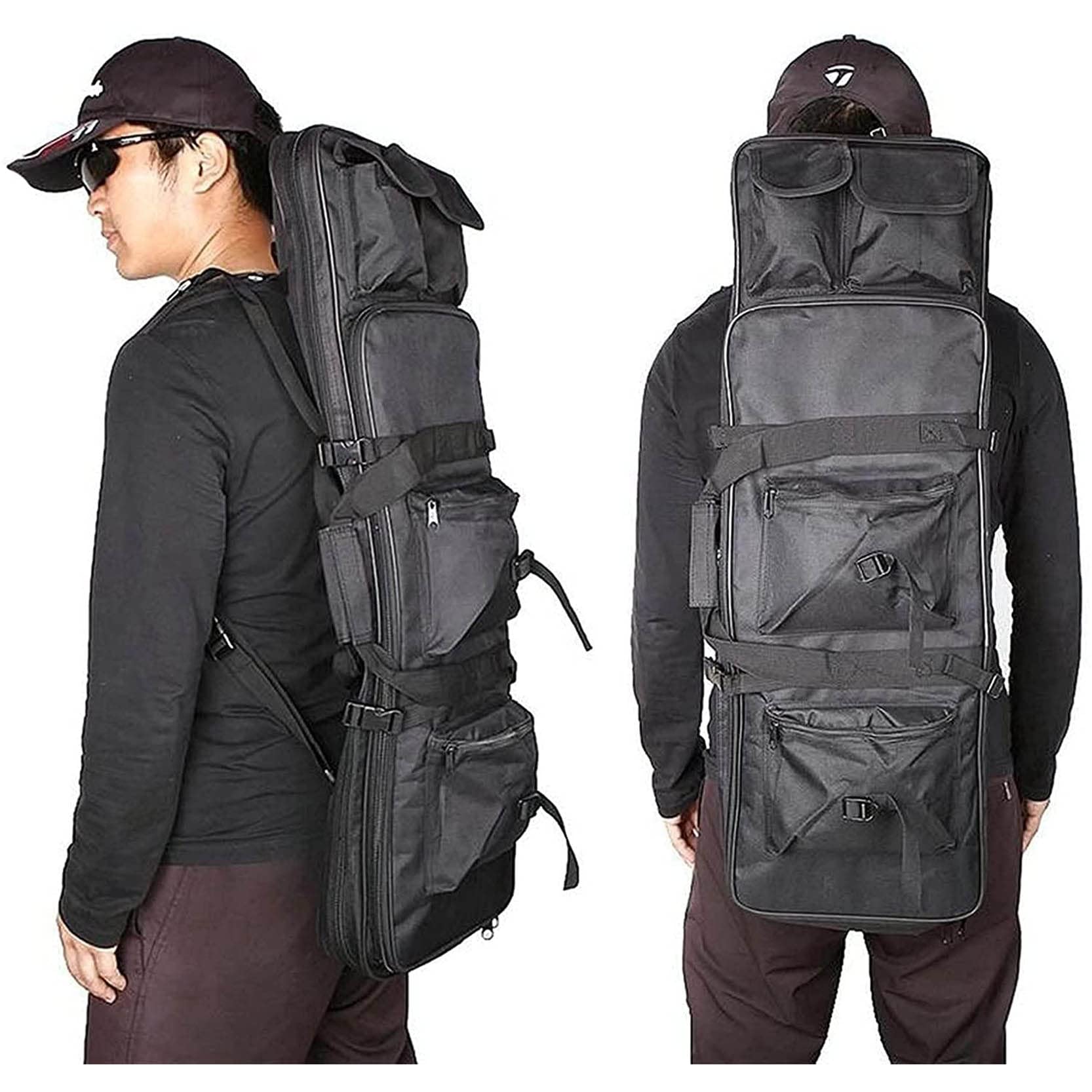 Bolsa para Doble Rifle, Maletin Arma Larga, Oxford Impermeable Acolchado Acolchado con Correa De Hombro Bolsa De Transporte Vaina para Caza Disparando