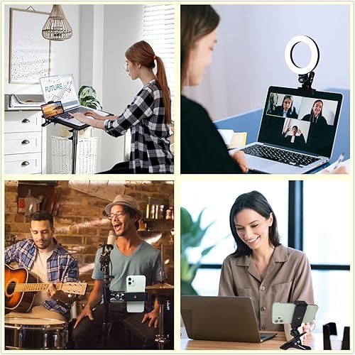 Miniatura 2 de PRAQECZ Soporte de teléfono con abrazadera de clip, soporte para teléfono celular para escritorio/mesa/puerta de cristal/deflector de