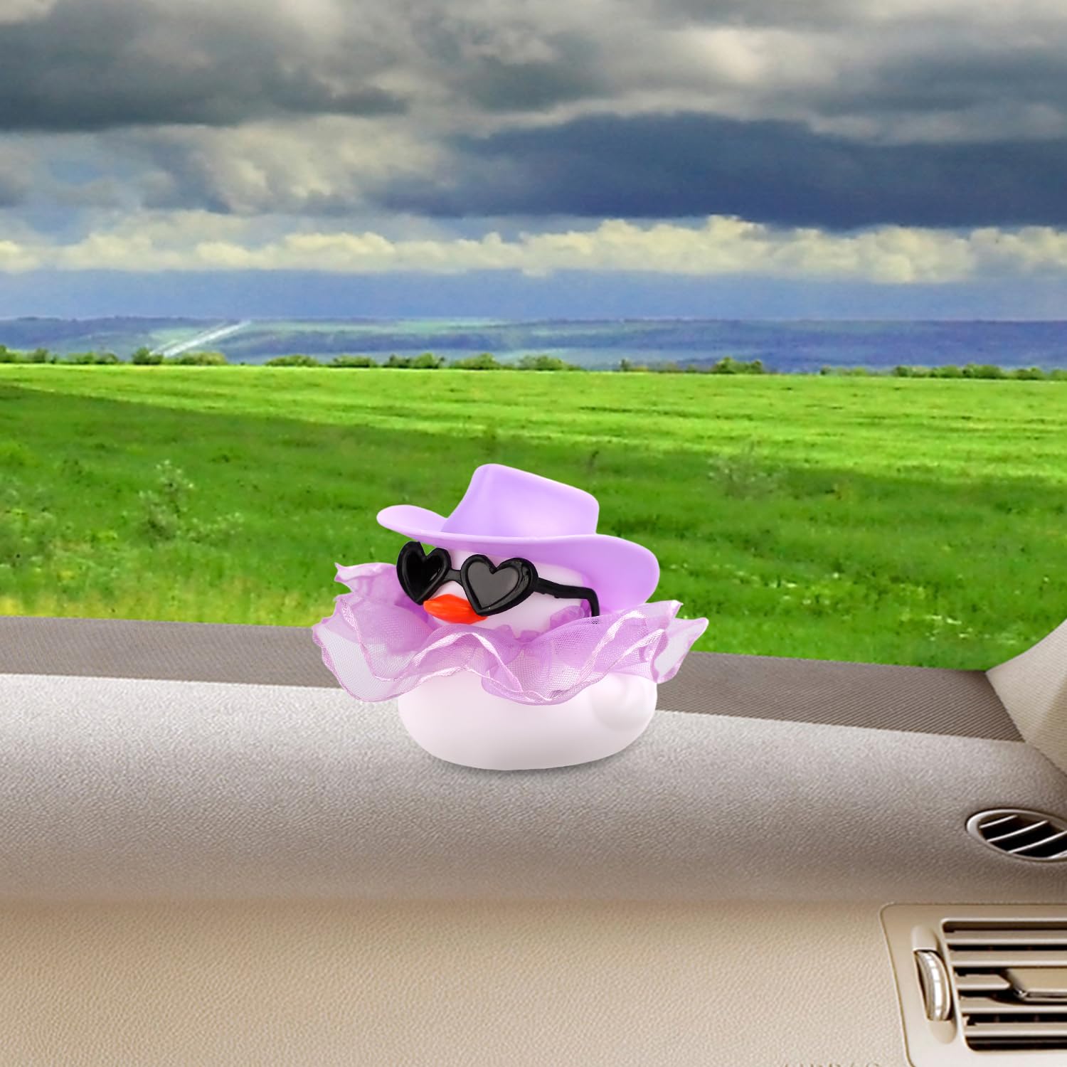 auto rubberen eend ornamenten eend auto dashboard decoraties met mini kerstmuts zonnebril auto-interieuraccessoires voor kerstthema-cadeaus