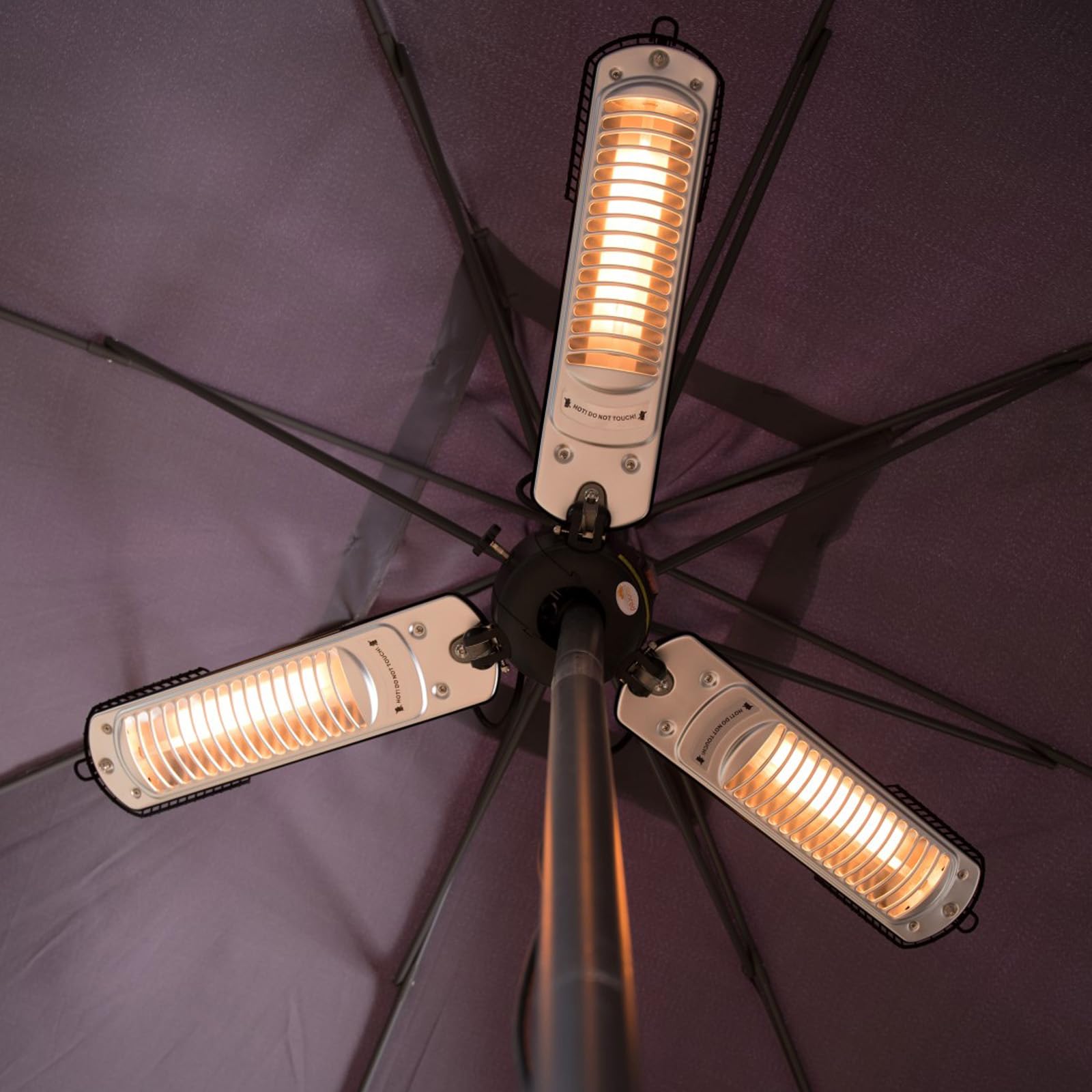 Mi-Heat Chauffage de parasol 2000 W Infrarouge pour terrasse 16 m² 3 niveaux de puissance