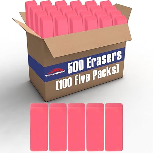 Borradores rosados a granel para niños, aulas a granel, estudiantes de escuela, para arte, borradores biselados rosados, grandes sin látex a granel