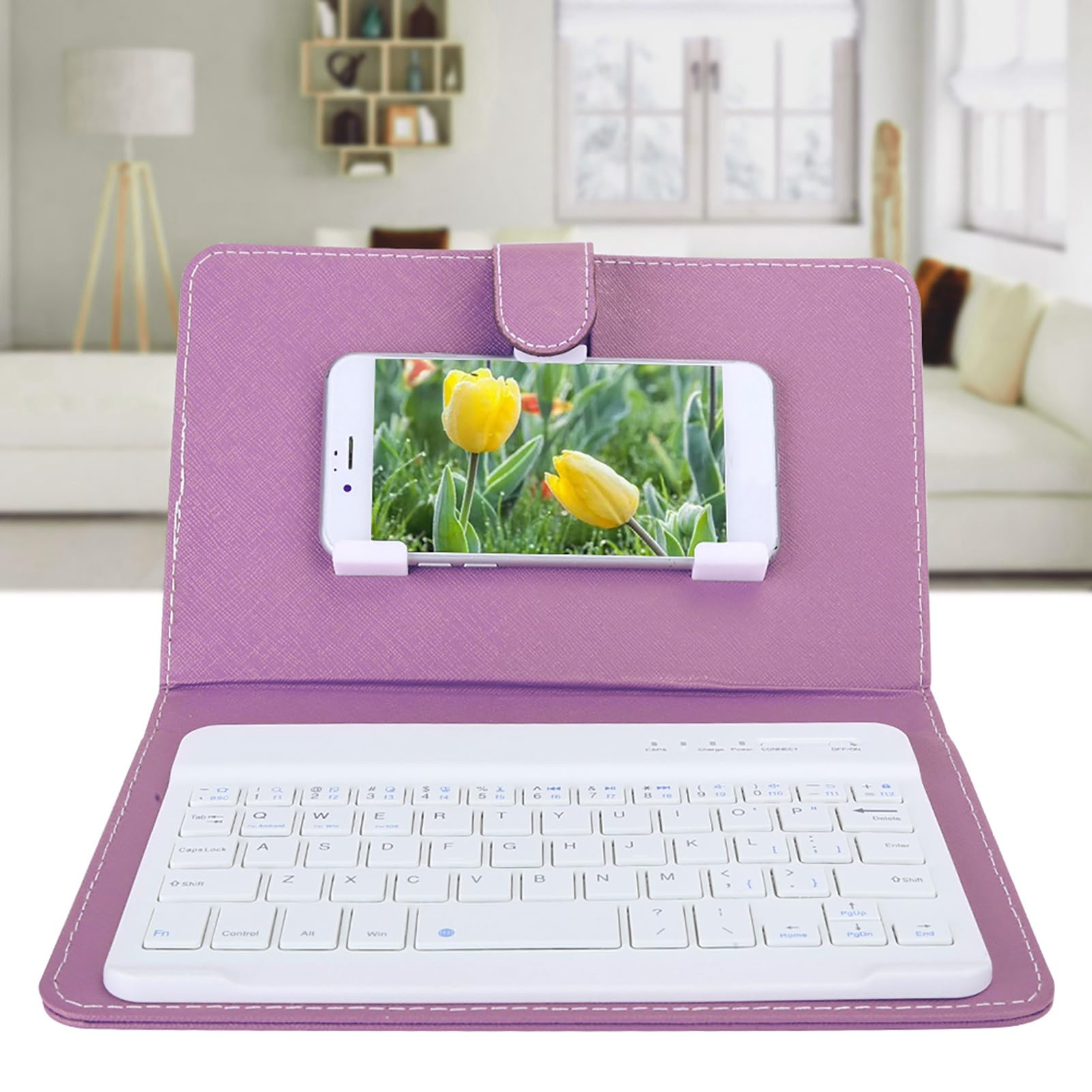 Lazmin112 Tastiera Bluetooth Ultrasottile E Ricaricabile, Retroilluminata Colorata, Senza Fili Per Smartphone, Tablet, PC Windows/iOS/Android