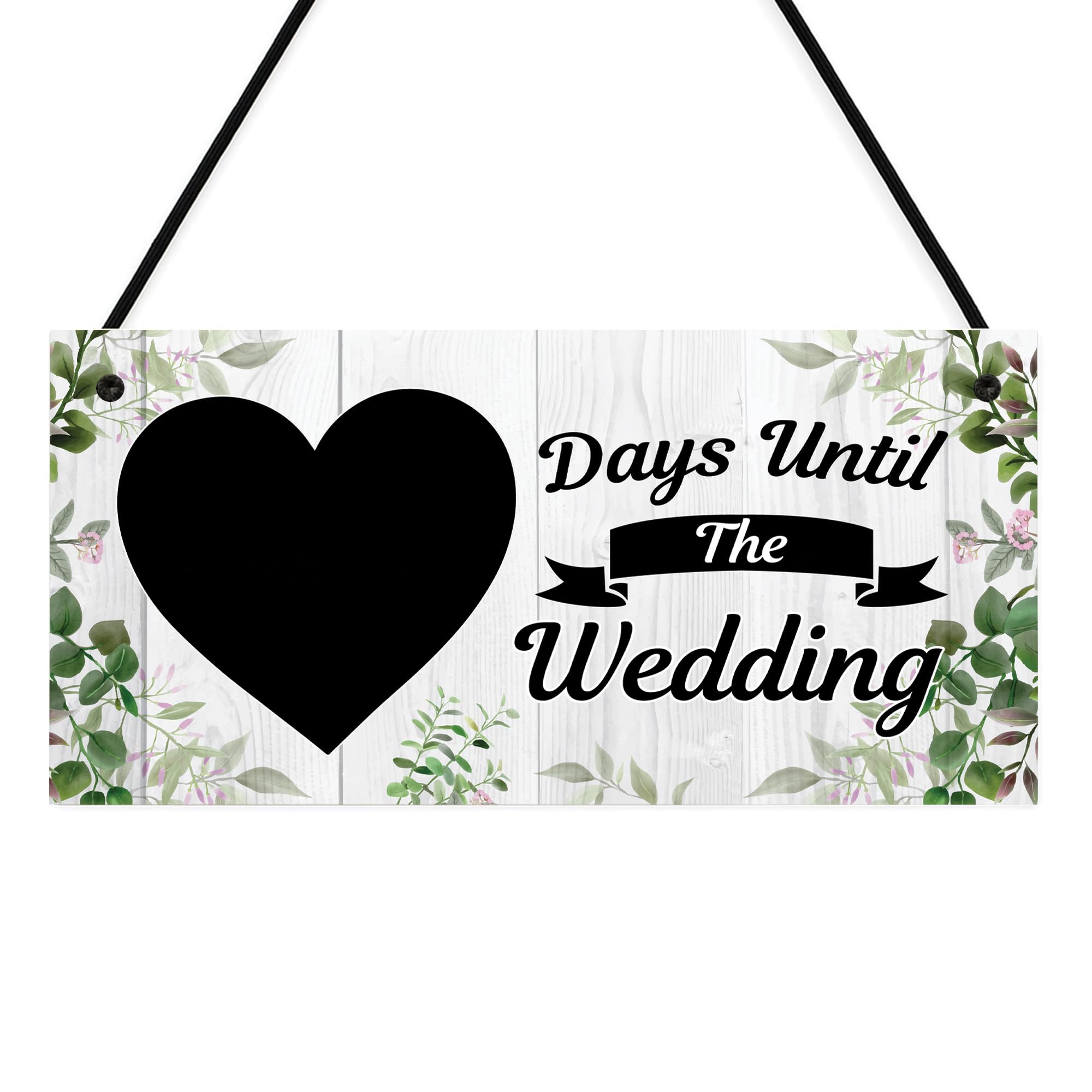 Red Ocean Wedding Countdown Sign - Days Until The Wedding Plaque, Engagement Gifts For Couples Friends, Bridal Shower Present, Gift For Bride and Groom To Be