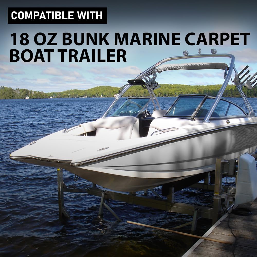 G-PLUS 12" x 50ft Boat Trailer Bunk Carpet, Outdoor Ribbed Marine Bunk Carpet Fit for Boat Trailer Runners Black
