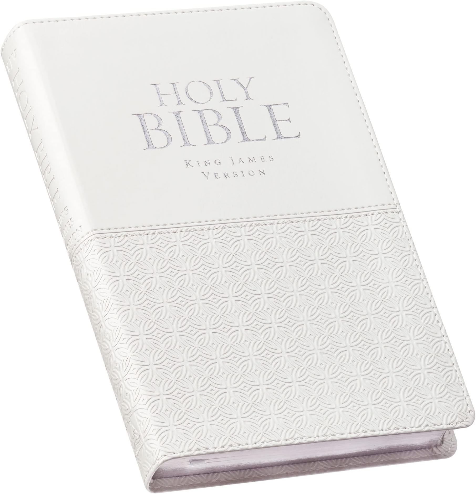 KJV Holy Bible, Standard Size Faux Leather Red Letter Edition Thumb Index & Ribbon Marker, King James Version, White (KJV Deluxe Gift Editions)
