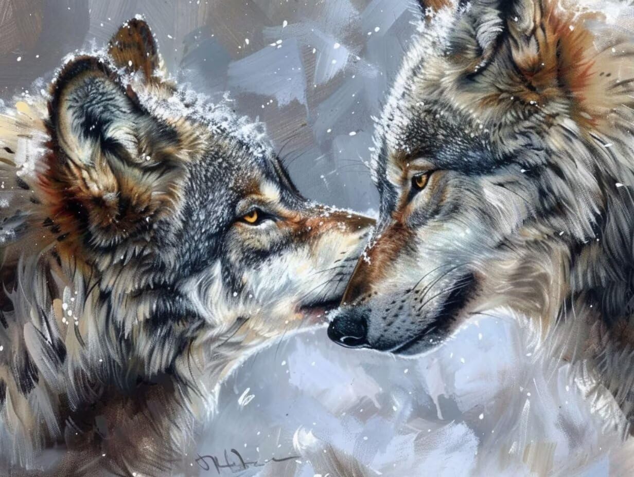 Puzzle pour Adults 3000 Pièces, Loup Neige Jour, Jigsaw Bois de YHPGL4-515
