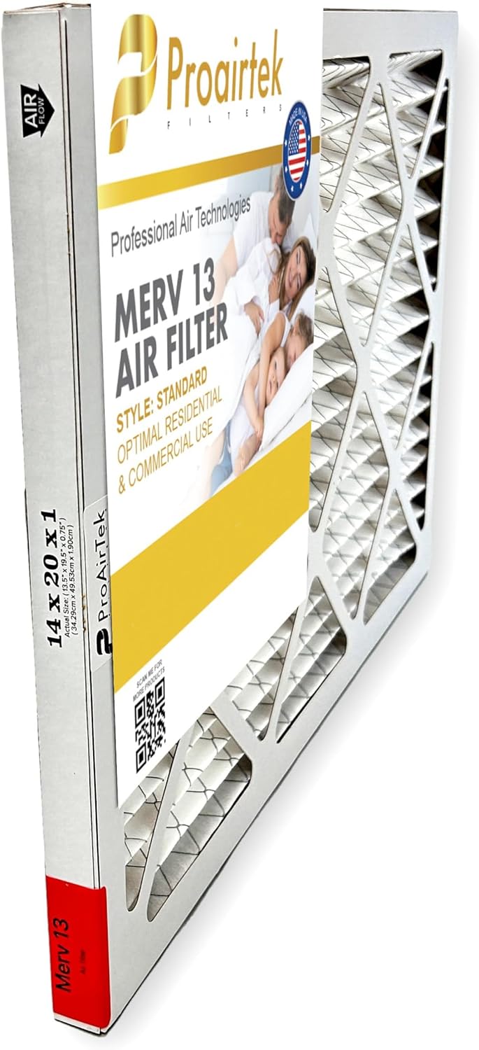 Proairtek AF14201M13SWH Model 14x20x1 Pack of 2 Air Filters, MERV 13; Ideal for Anyone Wanting Clean, Crisp Air in Their Home