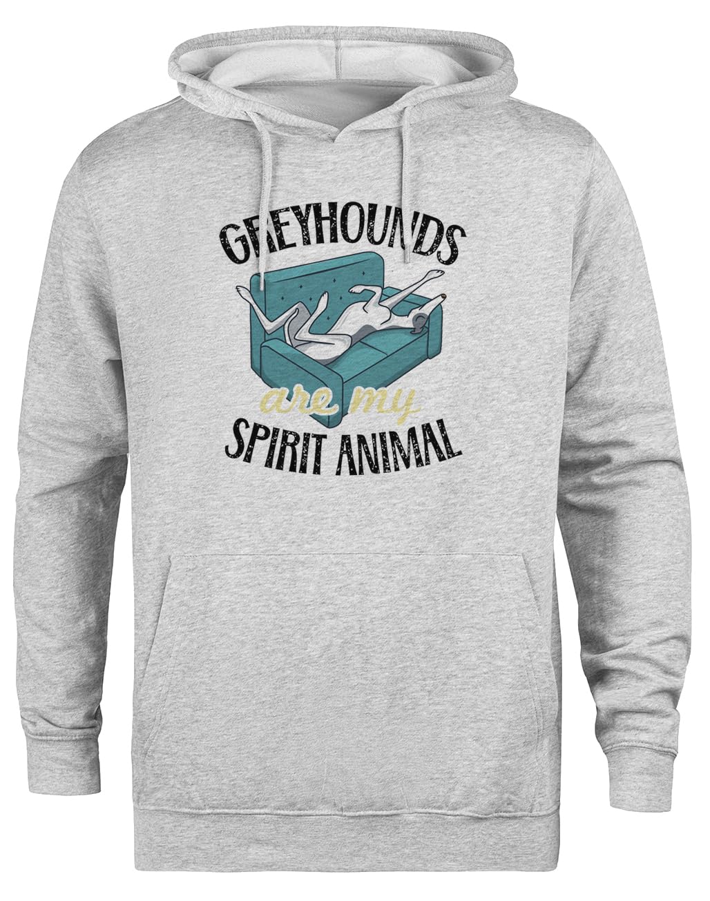 Greyhounds Are My Spirit Animal Felpa Grigia Unisex Eco-Friendly Unisex Grey Hoodie Eco-Friendly Hooded Jacket