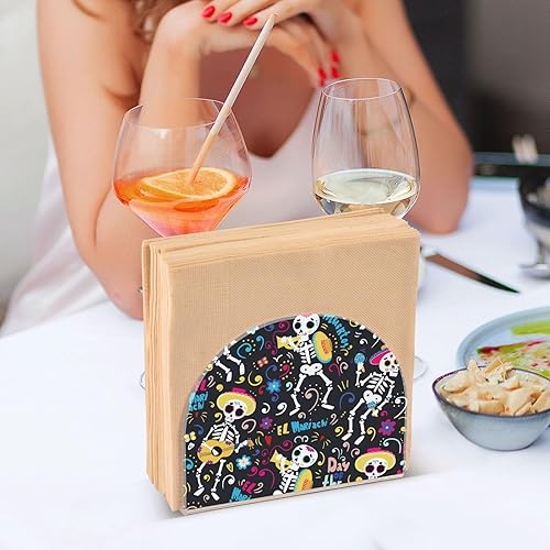 Miniatura 7 de Servilletero de fiesta de calavera de azúcar de Halloween para mesa, dispensadores de servilletas de tejido acrílico, servilleteros de cóctel para