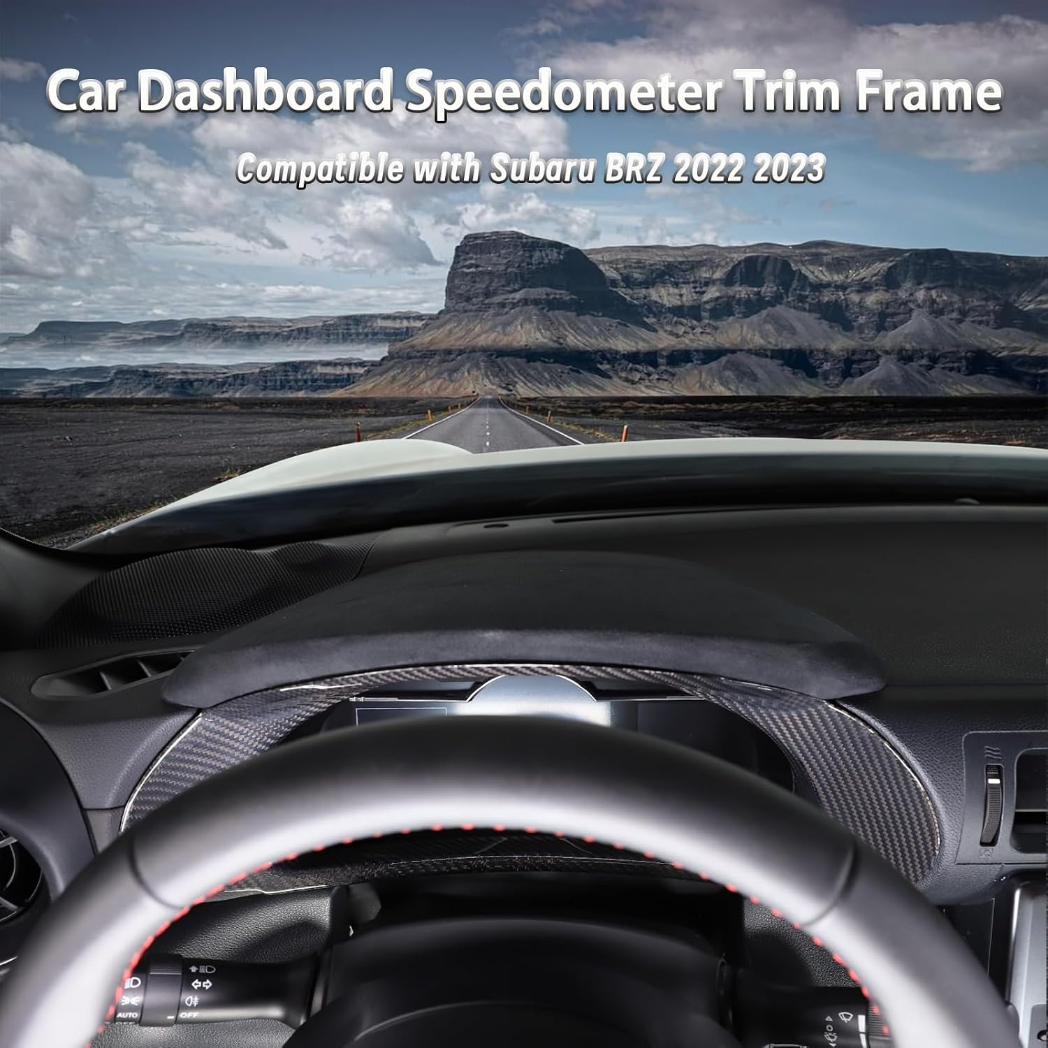 sekhyna Dashboard Panel Trim Frame Compatible with Subaru BRZ ZD8 2022 2023 100% Real Carbon Fiber Car Electronic Speedometer Trim Frame Accessories (Black Carbon)