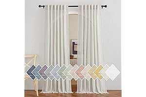 NICETOWN Linen Curtains for Windows 84 inch Length, Sheer Privacy Drapes with Light Through