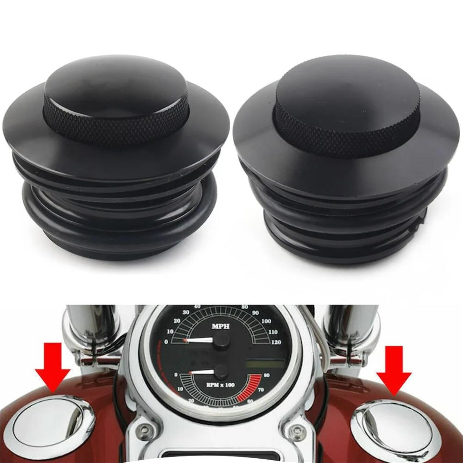 Tapa De Depósito De Combustible con Ventilación Y Rosca Izquierda Y Derecha para Motocicleta para H&Arley para D&avidson Road King Softail Dyna Tapas de Tanque