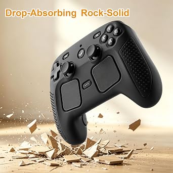 2026 Steam Controller 2 アクセサリー用保護ケース ソフトシリコンカバー 快適なグリップ ブラックシェルスキン 人間工学に基づいたデザイン ぴったりフィット 滑り止め 耐衝撃ケースカバー 完全保護