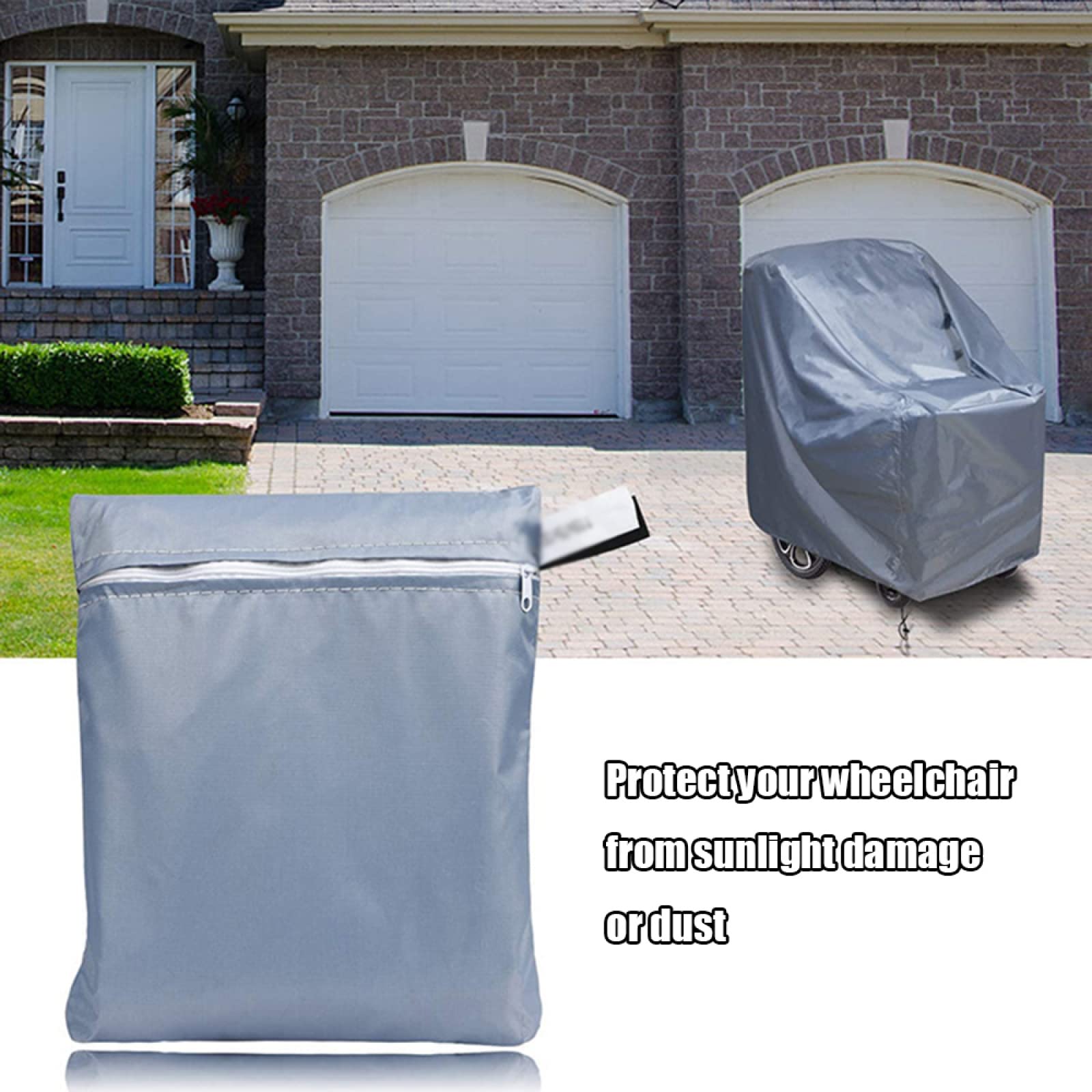 Funda Impermeable para Silla De Ruedas, Funda para Lluvia De Tela Oxford Gris 210d para Silla De Ruedas Funda para Silla De Ruedas, Funda para Lluvia, Duradera