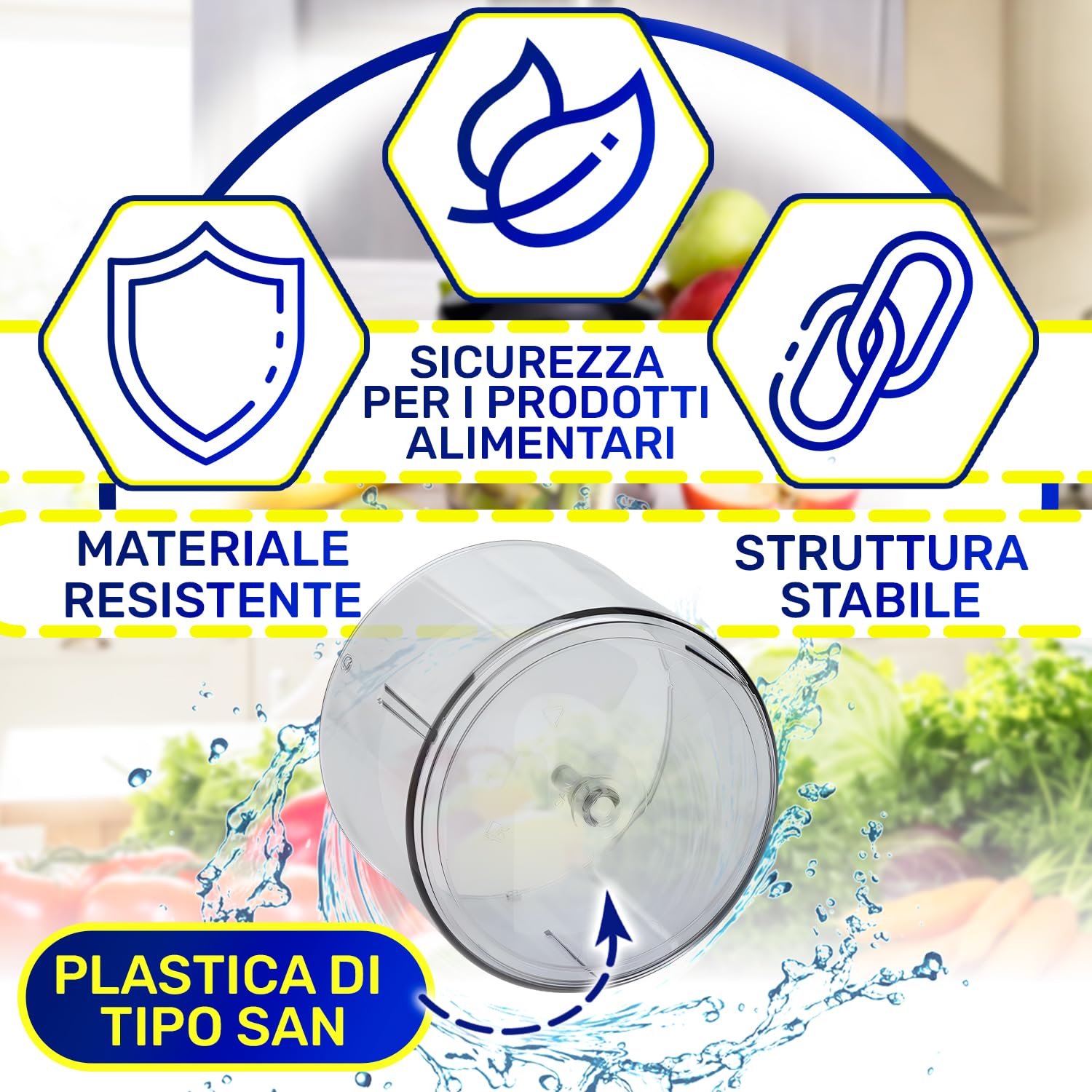 MONTERAL Ciotola per Frullatore a Immersione 450 ml con Codice Originale 00268636 12052085 per Bosch per Siemens - Garanzia di 10 Anni
