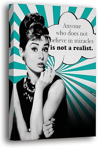 SpiritualHands Audrey Hepburn - Póster de pared enmarcado, arte de pared Haus and Hues, decoración de pared moderna estética, arte de pared de moda