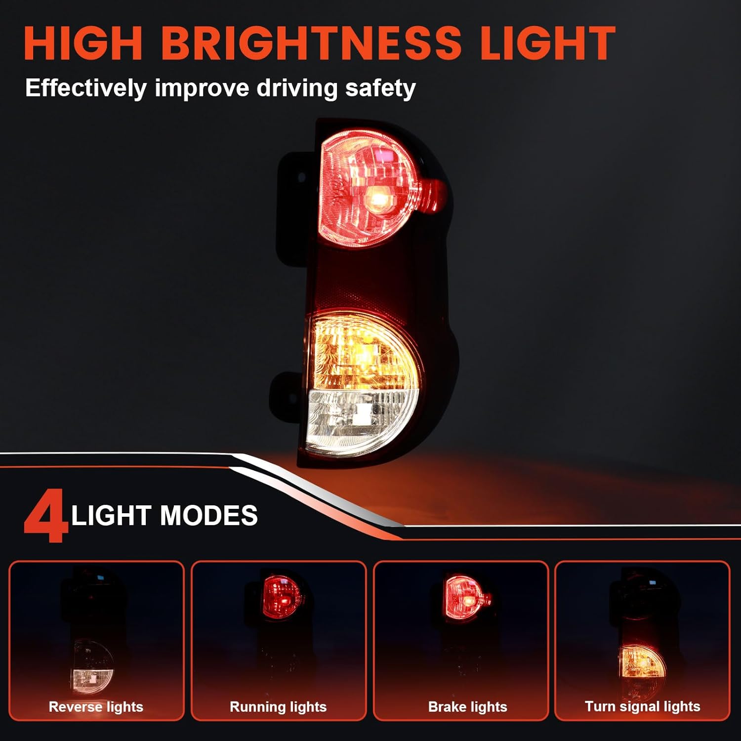 Tail Lights Compatible with 2013-2021 Nissan NV200 Halogen Type Brake Rear Lamp Taillights Replacement for 26555 JX31A