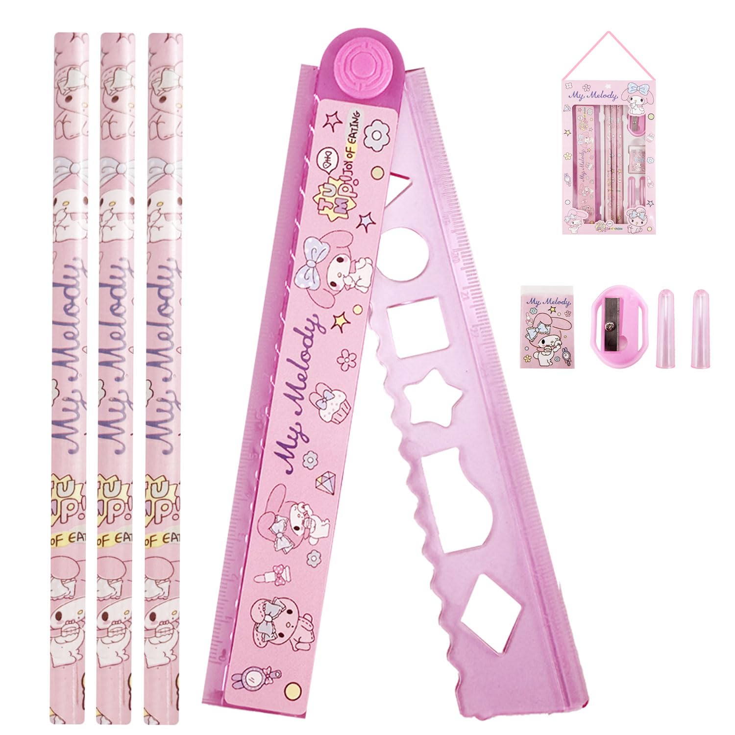 TecoKart Stationary Kit Set School Cute Stationery for Girls Stationery Items，Fancy Stationery for Girls，Pencil Eraser Sharpener Combo Pack（Pink） (B0D4TPV1BK) Amazon Price History, Amazon Price Tracker
