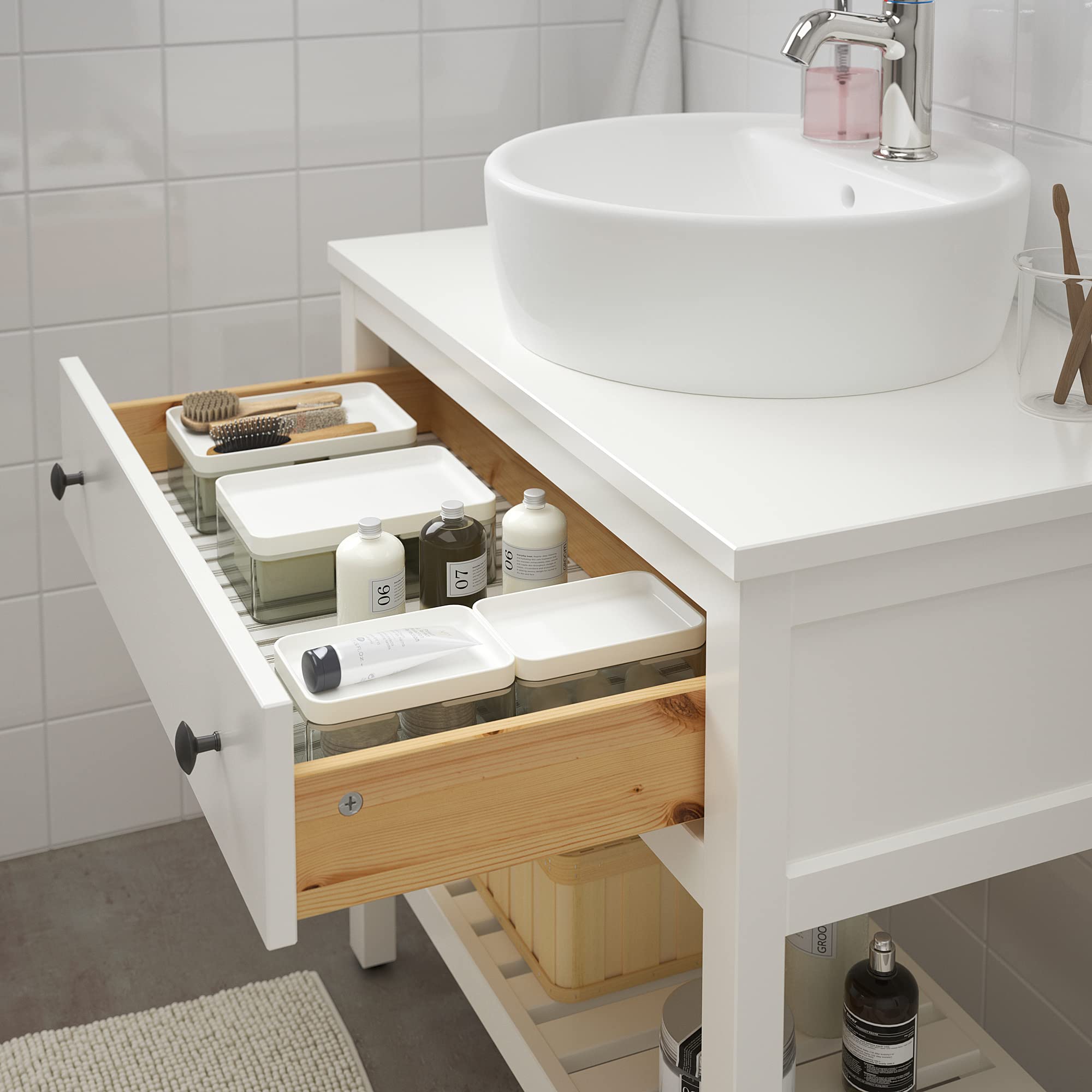 Ikea HEMNES offener Waschtisch mit 1 Schublade, 82x48x76 cm, weiß Küche, Haushalt & Wohnen