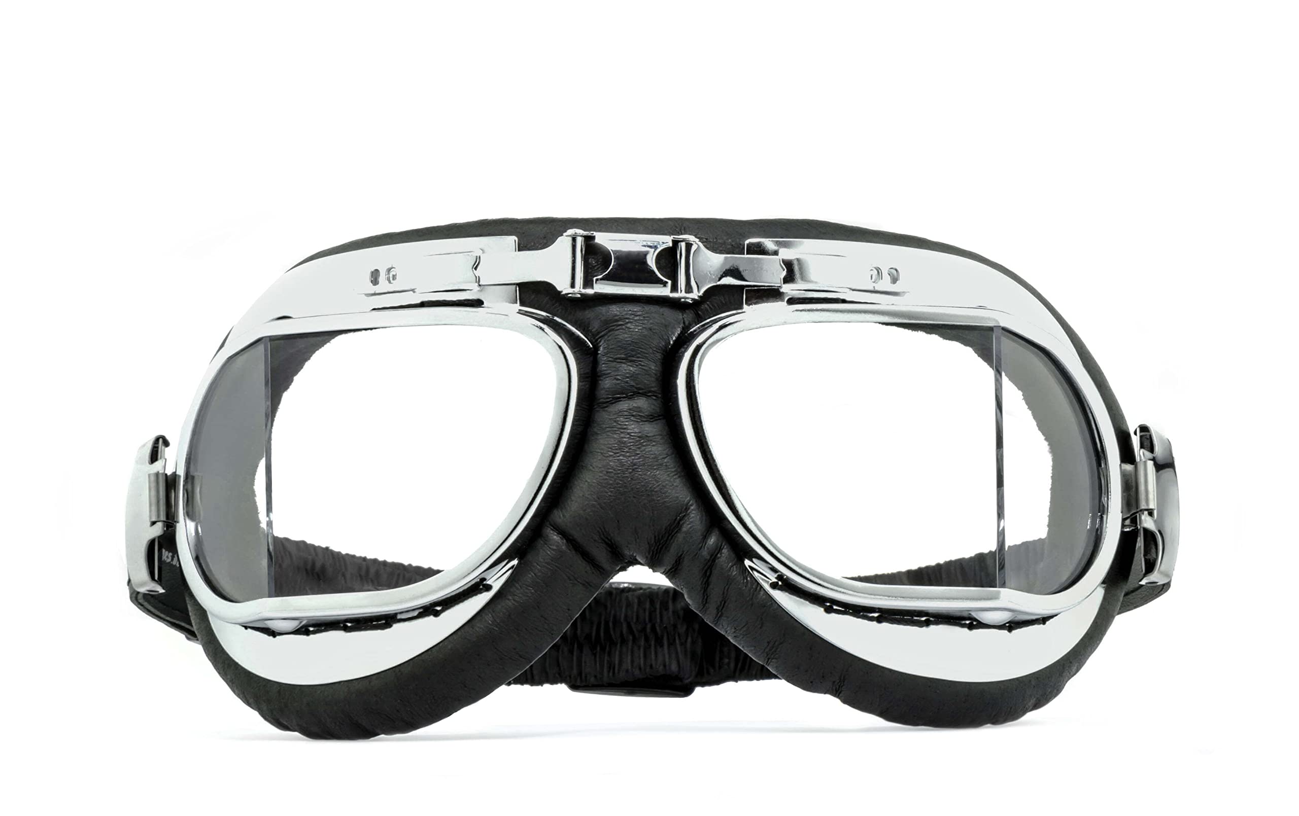Helly - No.1 Bikereyes: okulary motocyklowe | prawdziwa skóra | wiatroszczelne | styl retro | wysokiej jakości szkła HLT