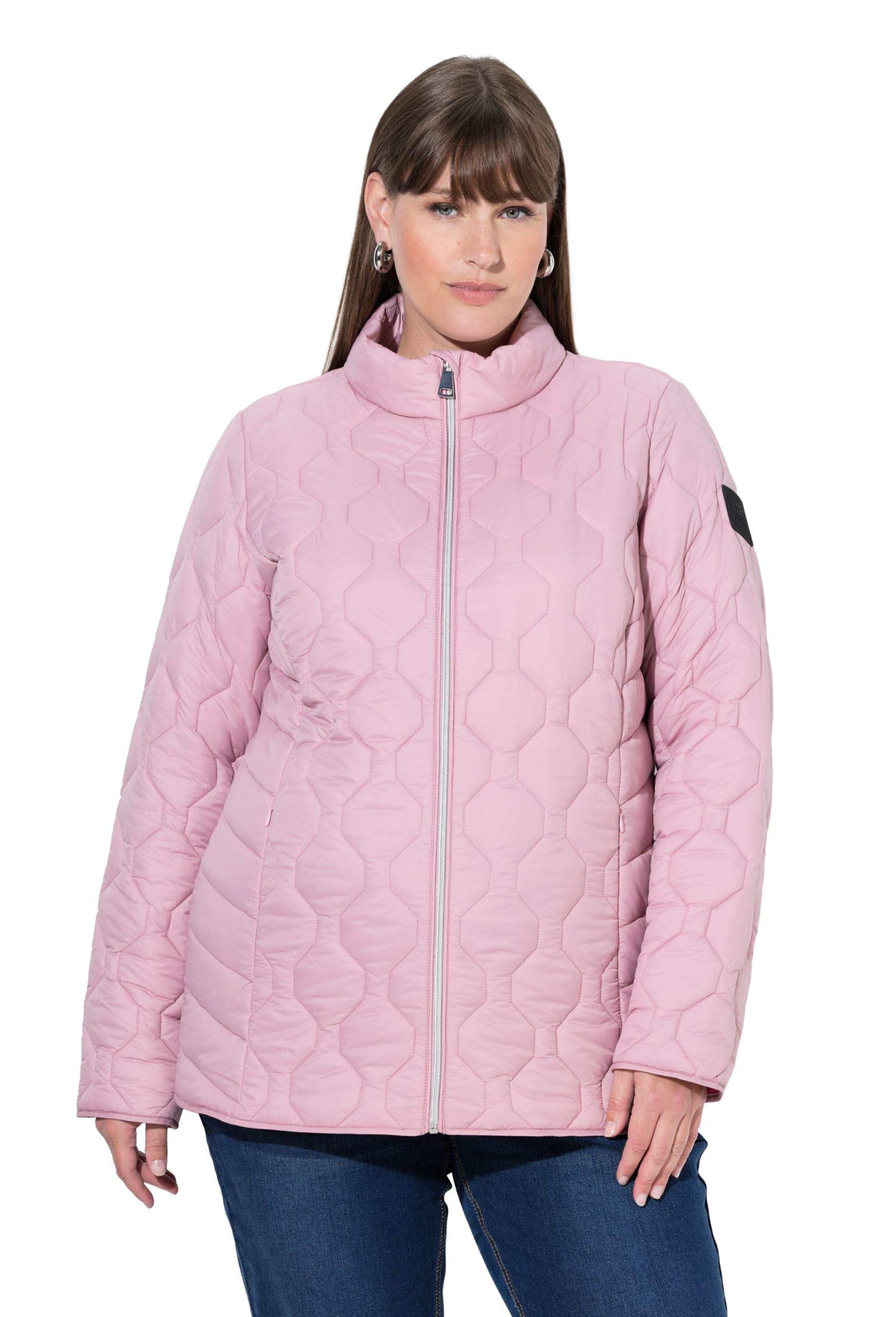 Ulla Popken Damen große Größen Übergrößen Plus Size HYPRAR Leichtstepp-Jacke, Kontrastfutter, wasserabweisend 840050