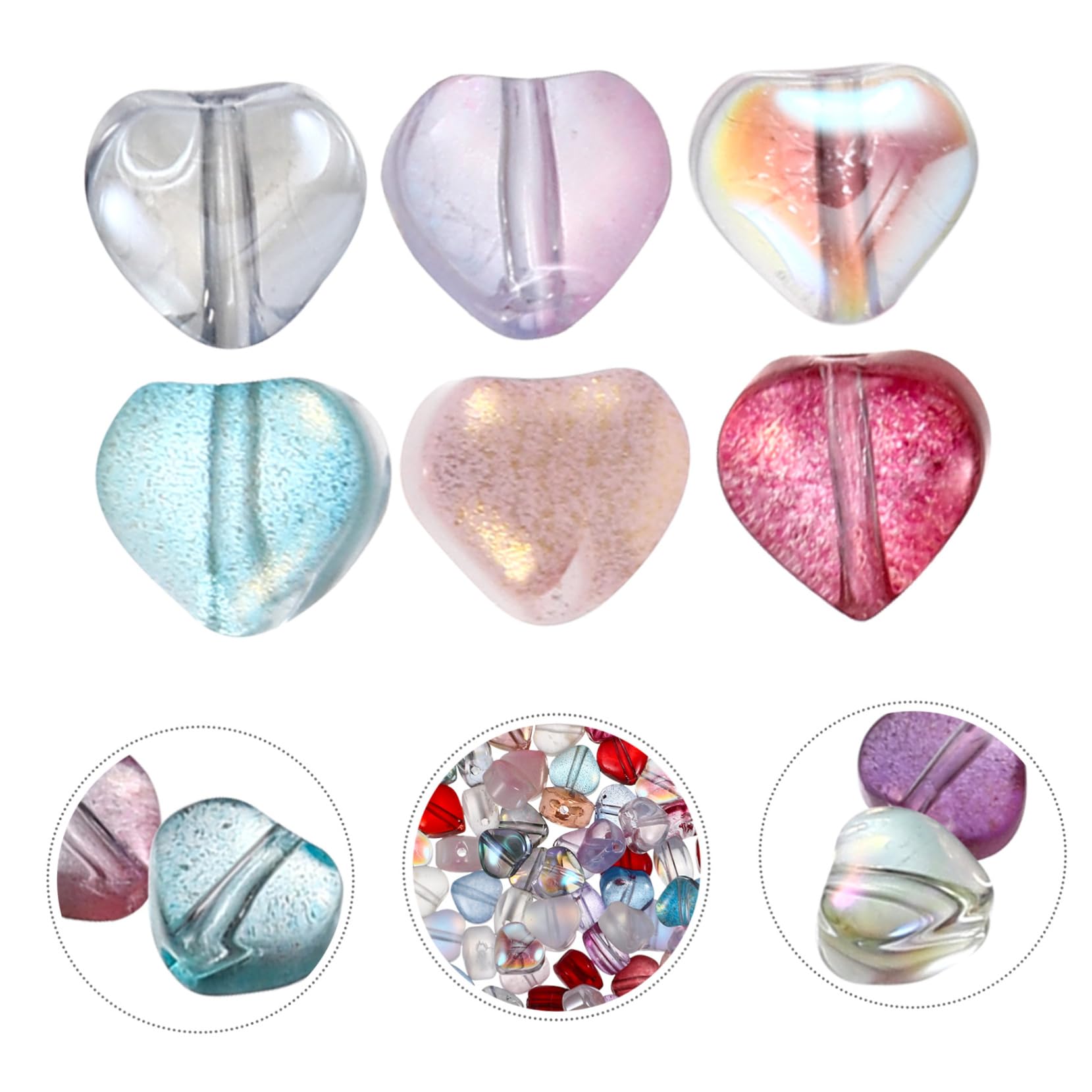 Tofficu 5 Ensembles Perles De Verre Étoiles Perles Bracelet À Bricoler Soi-même Collier Bijoux Matériaux Accessoires Materiel De Bricolage Matériaux De Bricolage Scintillant 100 Pièces * 5