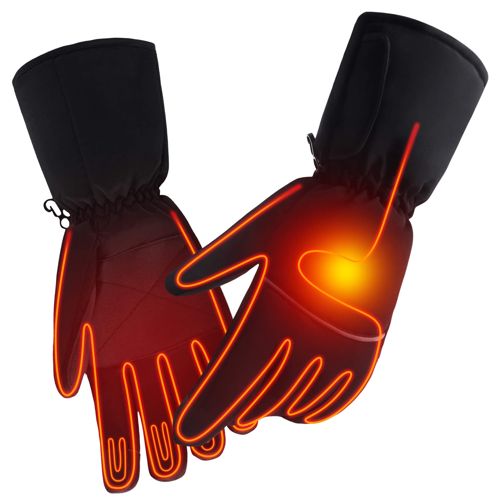 Spring Rechargeable Electric Heated Gloves,Touchscreen Waterproof Cold Weather Thermal Heated Gloves,Hand Warmer Gloves for Hunting Fishing Skiing Camping Cycling