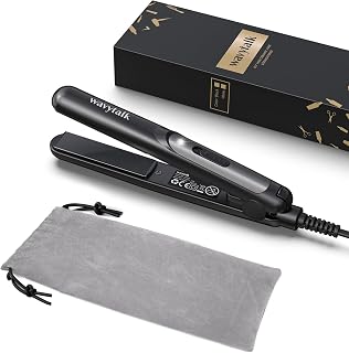 Wavytalk 0.7 Inch Mini Ceramic Flat Iron for Short Hair, Bangs & Curls - Travel Dual Voltage Straightener