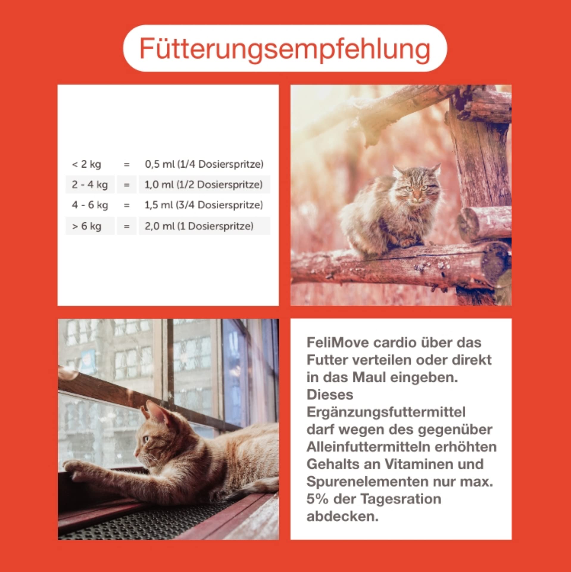 Cardio Herz-Liquid (60 ml) | unterstützt Herz, Blutdruck, Gerinnung und Kreislauf in einem Produkt | speziell für Katzen mit Omega-3 (EPA, DHA), Taurin, Carnitin, Crataegus