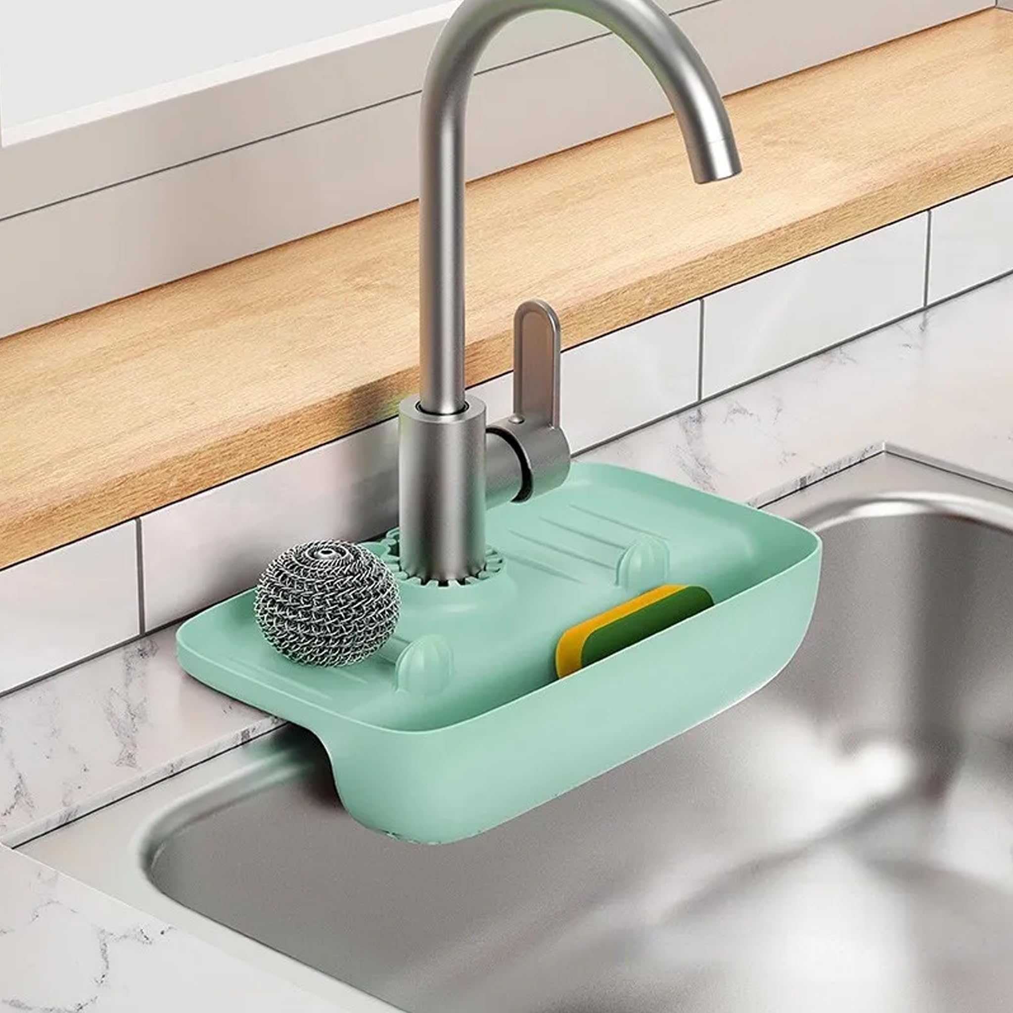Pipestation Kitchen Sink Caddy, Light Green