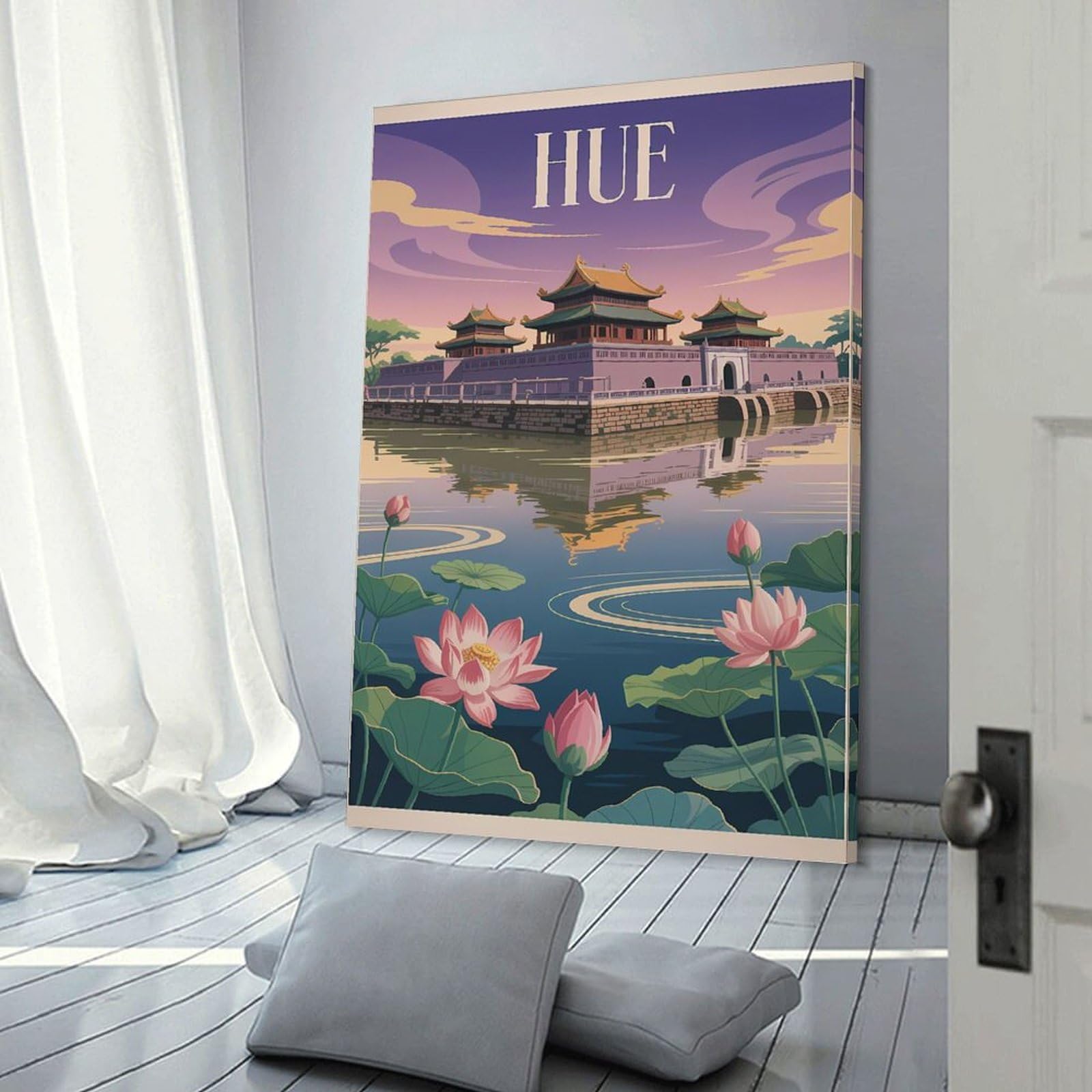 Junmoney Hue Vietnam Travel (2) Canvas Wall Decor, 08x12inch(20x30cm), for Lounge Decor, Bedroom Walls Or Flats, Eye Catching Artwork for Blank Walls