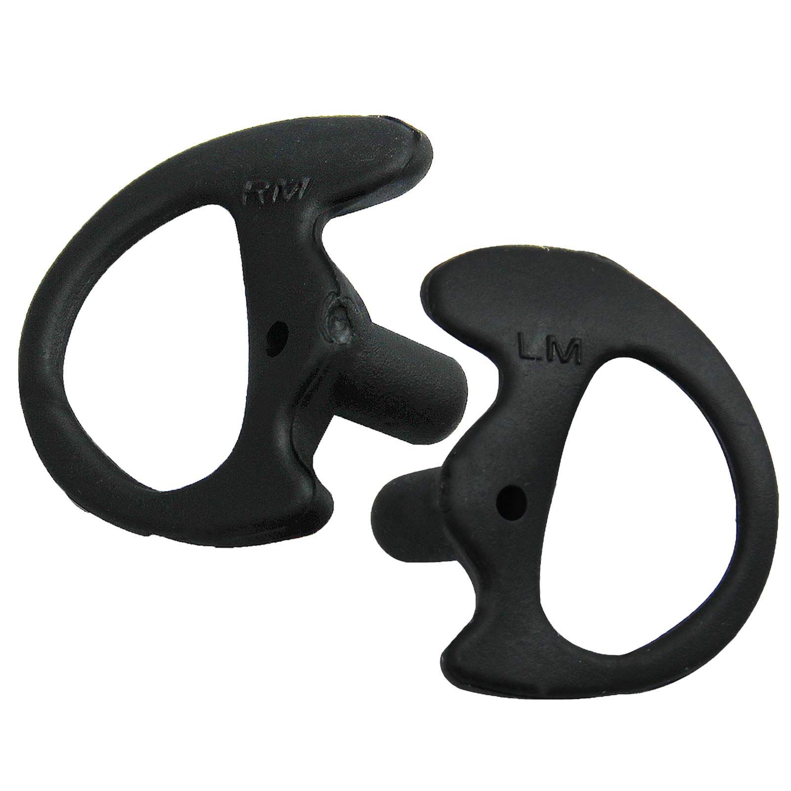 MaximalPower Two Way Radio Left & Right Medium Size Soft Silicon Open Ear Insert Earbud Earmould for Acoustic Coil Tube -Black Color-picture-22