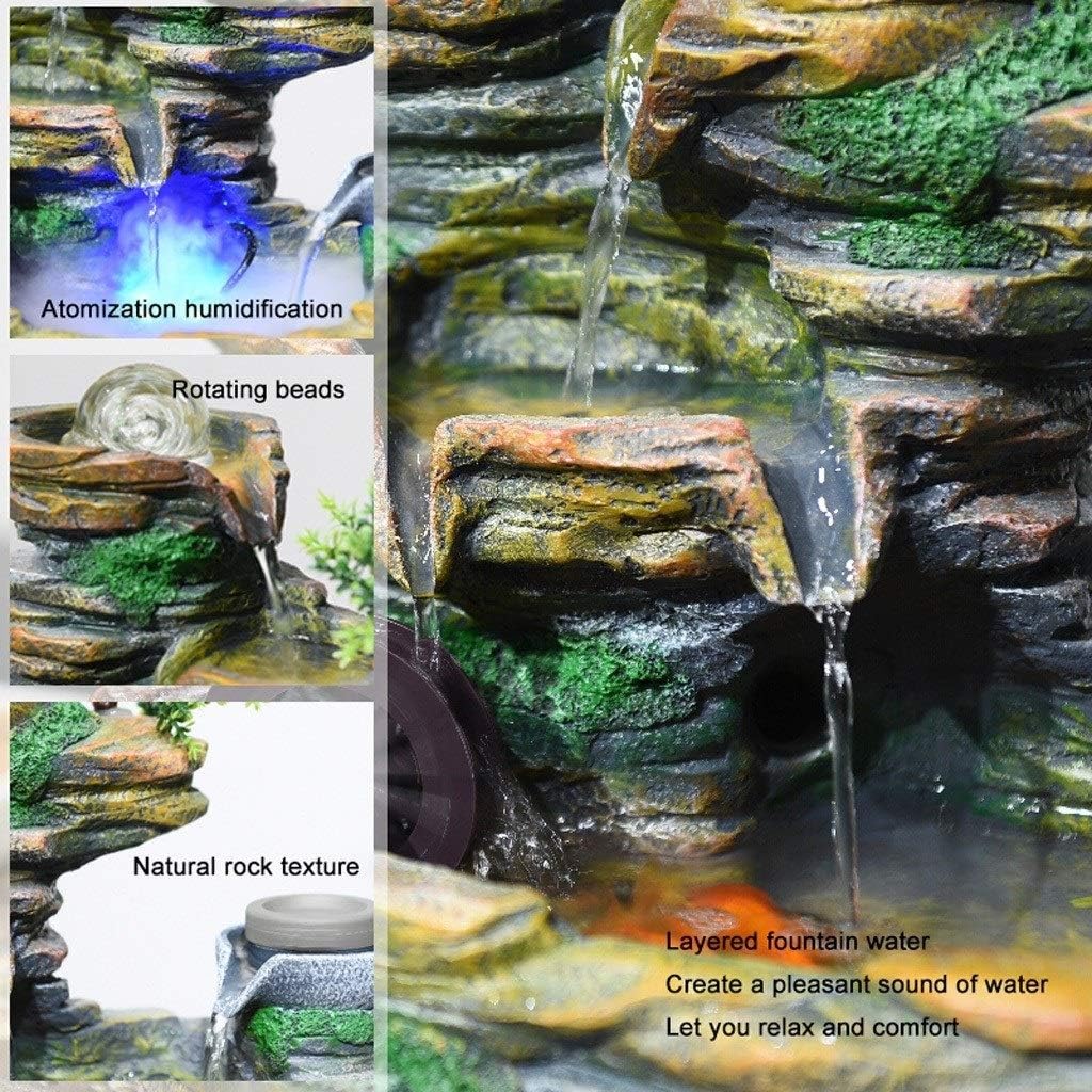 Tabletop Fountains Rockery Water Fountain Atomizer Indoor Living Room Office Desktop Decoration Opening Gift Indoor Water Fountain (Color : M)