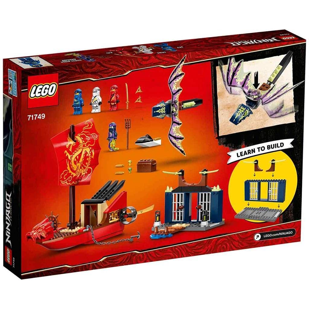 Zestaw konstrukcyjny LEGO® NINJAGO® Legacy 71749 Ostatni lot Perły Przeznaczenia — zawiera statek do zbudowania, smoka i skuter wodny (147 elementów)