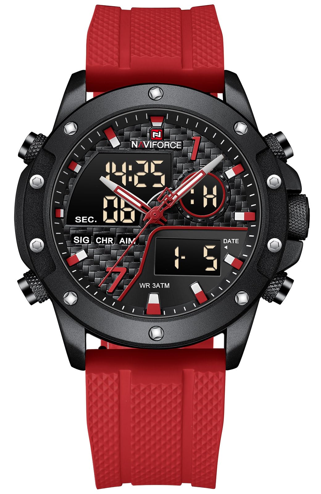 Men's Watches Military Digital Analog Quartz Watch with Alarm for Men Dual Time Alarm Chronograph Waterproof Military Watches