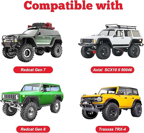 Miniatura 3 de Hobbypark Ruedas Beadlock de aluminio de 1.9 pulgadas y neumáticos de 1.9 pulgadas, altura de 4.72 pulgadas, goma suave, buen agarre con herramienta