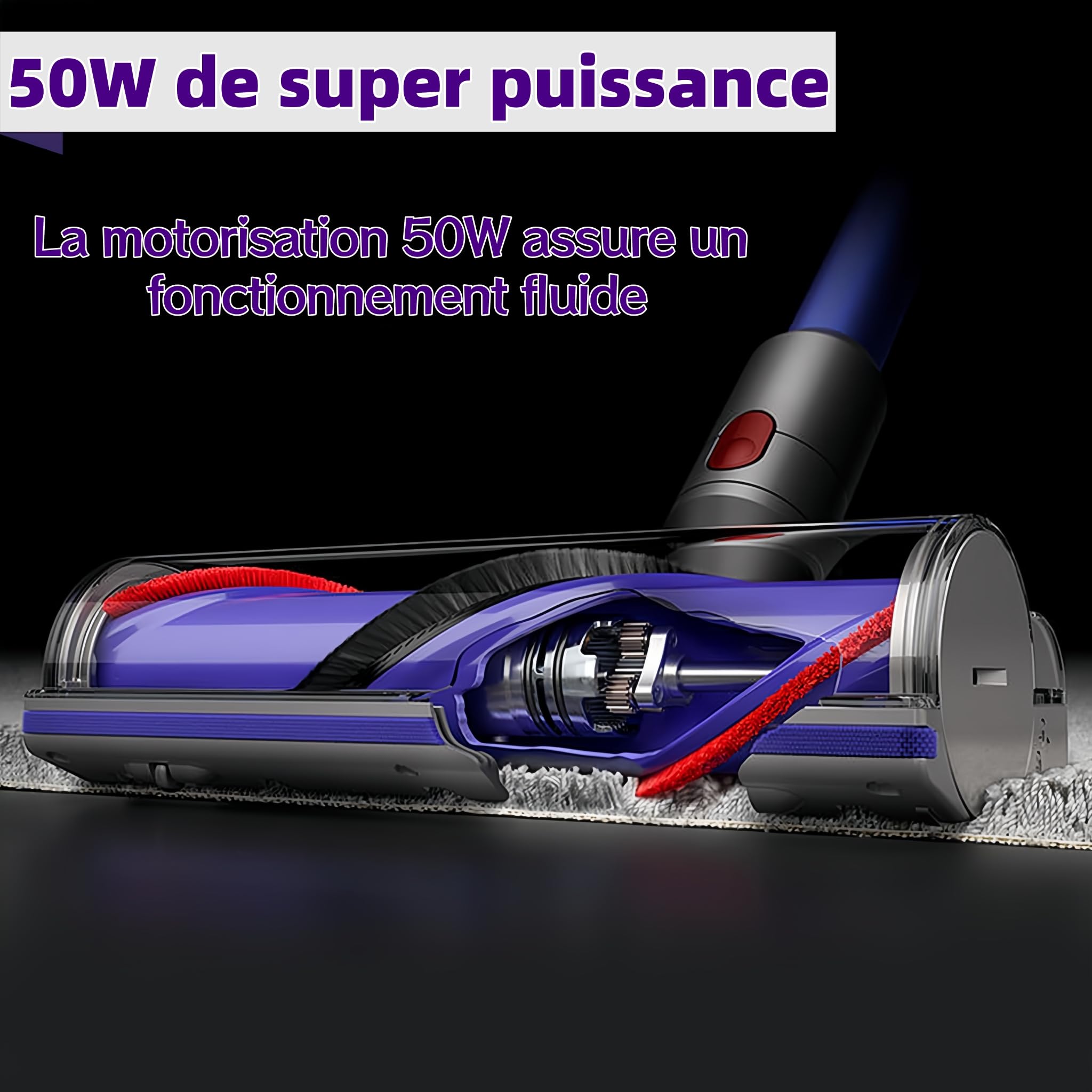 Tête de Brosse Motorisée pour Dyson V7 V8 V10 V11 V15, Brosse Électrique Rotative de Rechange pour Aspirateur SV10 SV11 SV12 SV14 SV17, Embout Turbine Motorhead pour Tapis, Parquet et Sols Durs