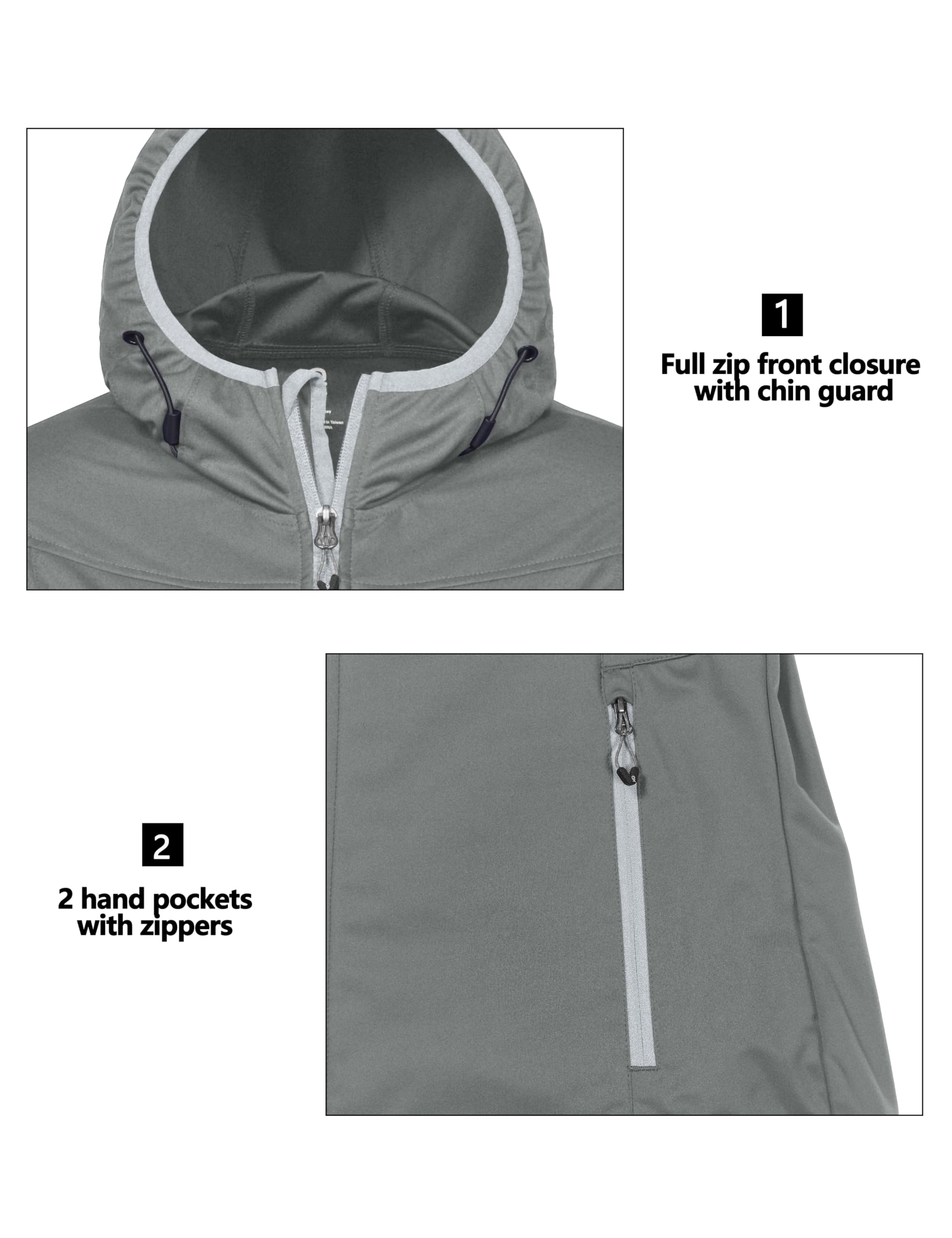 Little Donkey Andy Leichte Kapuzen-Softshelljacke für Damen zum Laufen, Wandern, winddicht, wasserabweisend