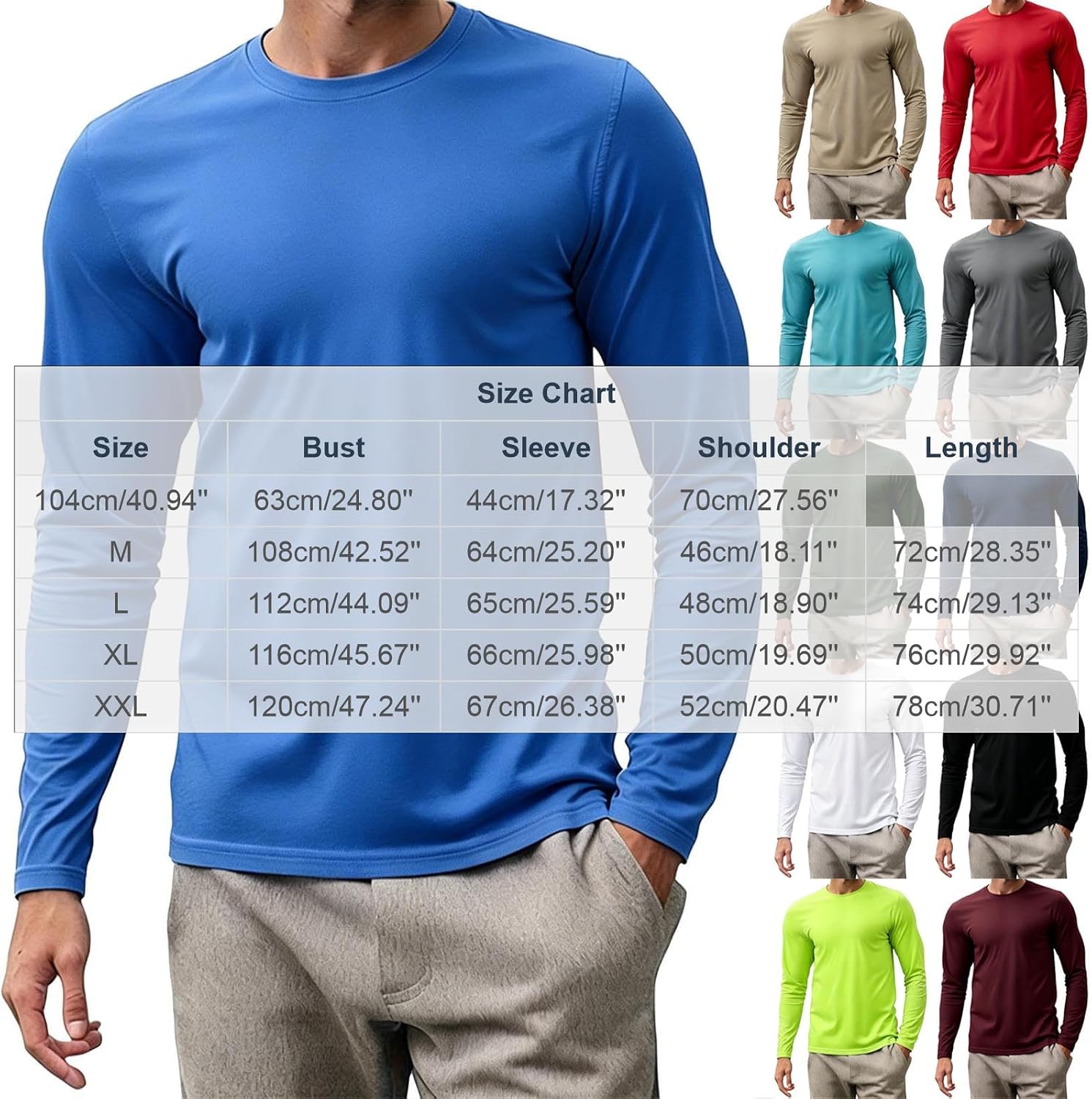 Mens Breathable Athletic Tee Long Sleeve Crew Neck Lightweight Quick Dry Shirts Running Gym Workout Active Top 2026