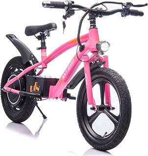24V Ride On Car for Kids, 300W Electric Vehicle with 16” Big Wheels & Hand Brake, Adjustable Seat, Up to 12.4MPH, Powerful Outdoor Ride On Toy Car for Boys & Girls Age 5+, Pink
