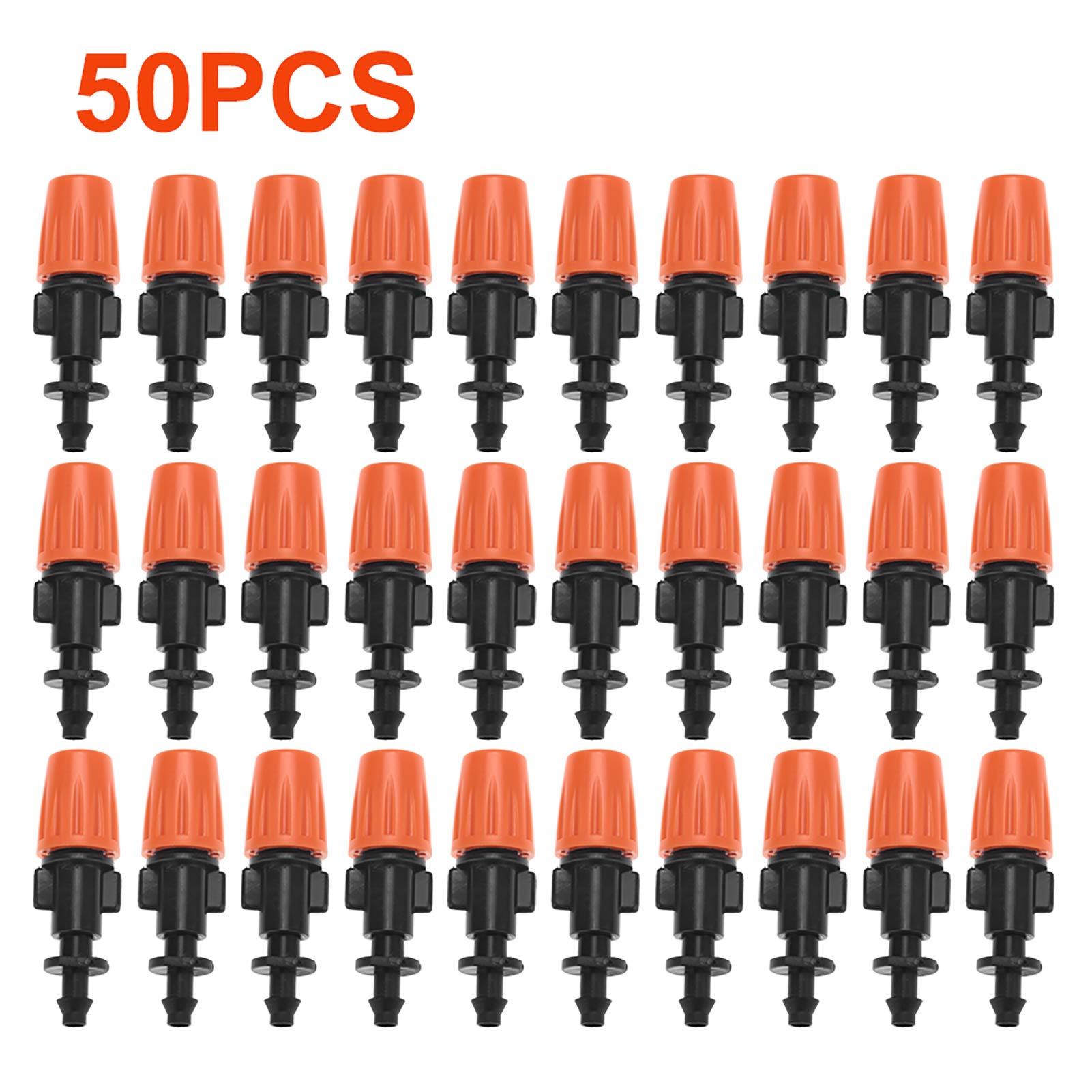 Kit de brumisation 50pcs, atomiseur Principal de gicleur de Buses de brumisation pour Le système d'irrigation par égouttement de Jardin (Orange)