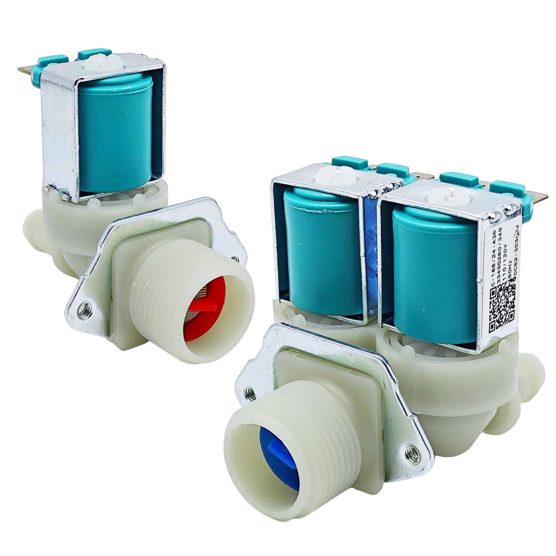 Photo 1 of Washer Water Inlet Valve Fit for samsung kenmore WF42H5000AW WF45B6300AC WF45R6100AW WF45B6300AC/US WF45R6100AC/US WF42H5000AW/A2 WF45R6300AV/US WF42H5200AP/A2 WF42H5200AF/A2 WF42H5200AW/A2